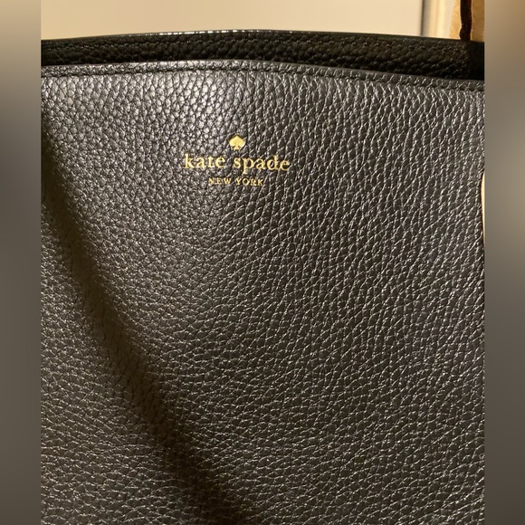 Kate Spade Forster Caroline Lane Bag Black Leather Tote - Black & Ivory - Picture 5 of 9